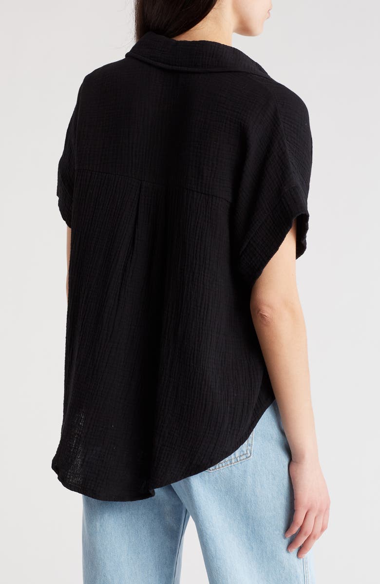 RAIN AND ROSE Cotton Gauze Camp Shirt, Alternate, color, 