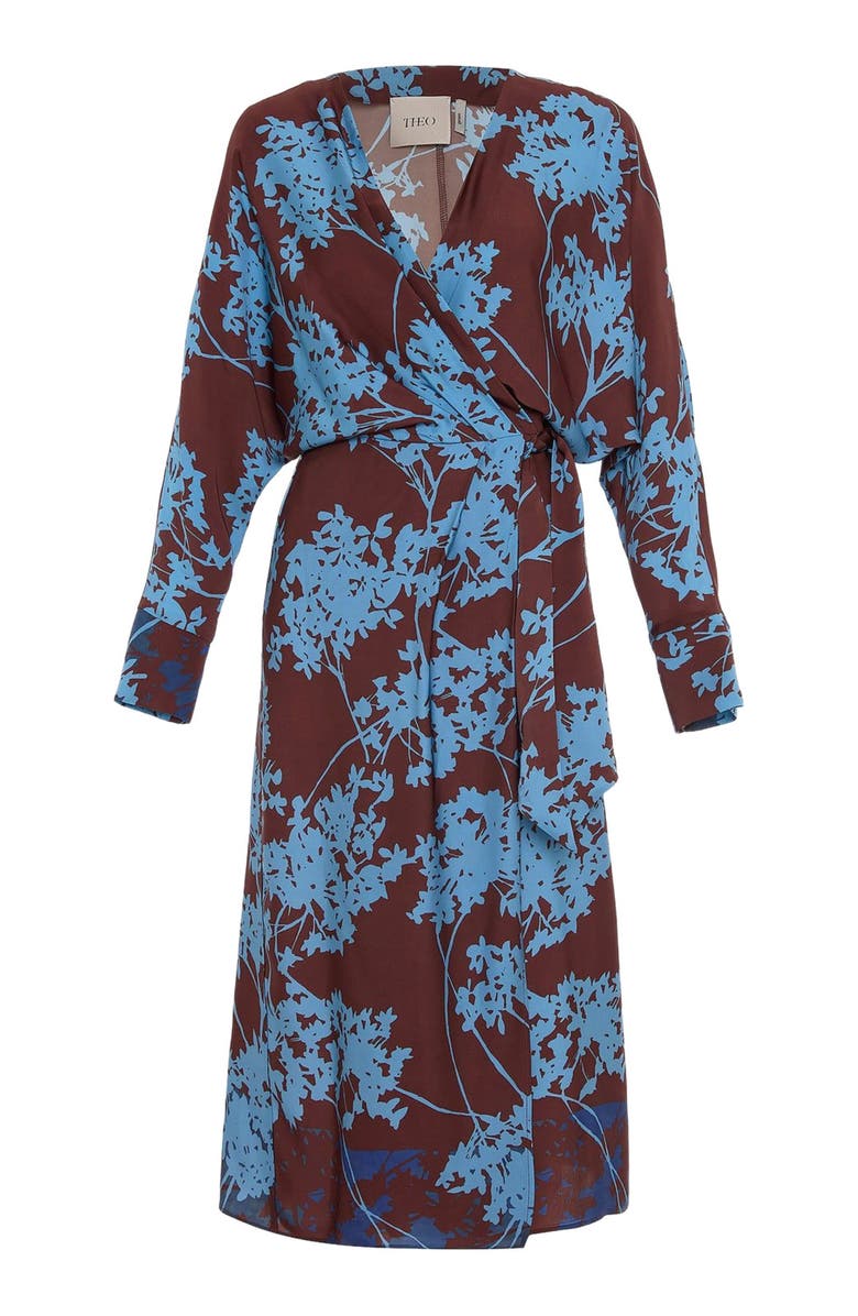 THEO The Label Hydra Printed Maxi Dress, Alternate, color, Koffee/Blue