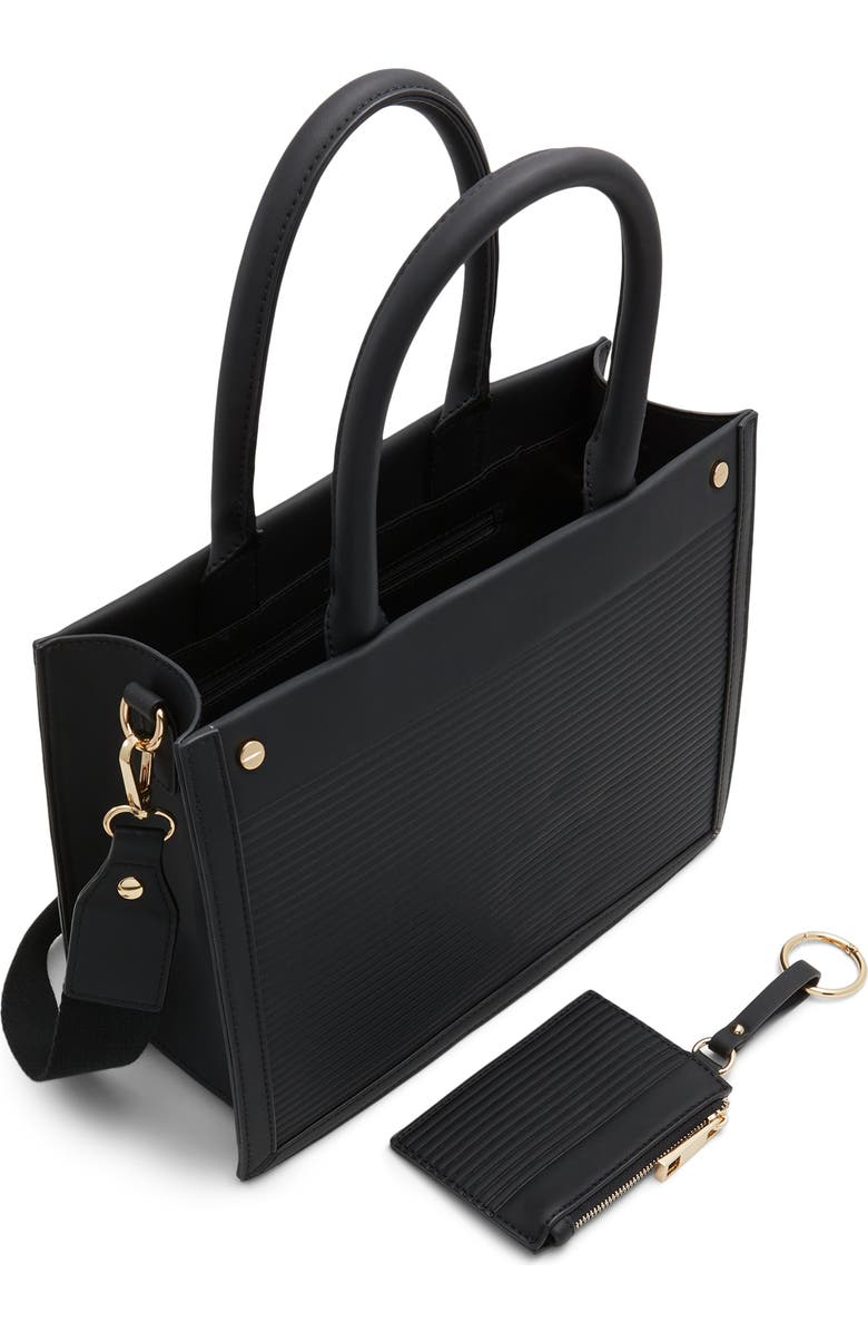 ALDO Daspiass Faux Leather Satchel, Alternate, color, Black