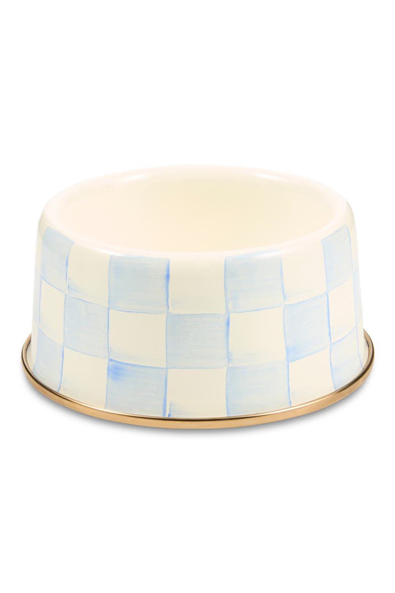 Sky Check Pet Dish, Main, color, BLUE