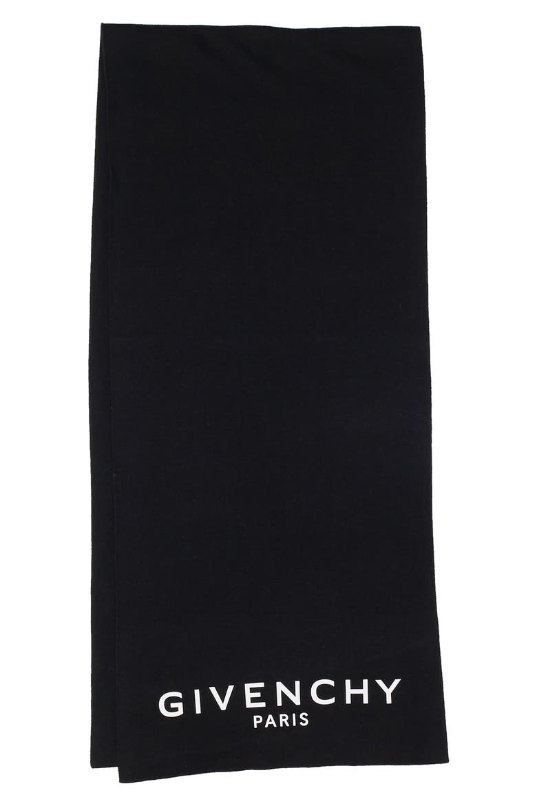 Logo Scarf, Alternate, color, BLACK