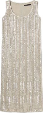 Marina Rinaldi Sacco Sequin Wave Shift Dress
