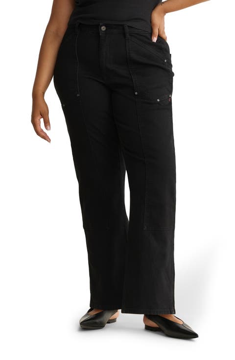 SAT '90s High Waist Relaxed Straight Leg Utility Jeans (Ventura) (Plus)