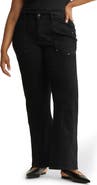 WARP+WEFT SAT '90s High Waist Relaxed Straight Leg Utility Jeans