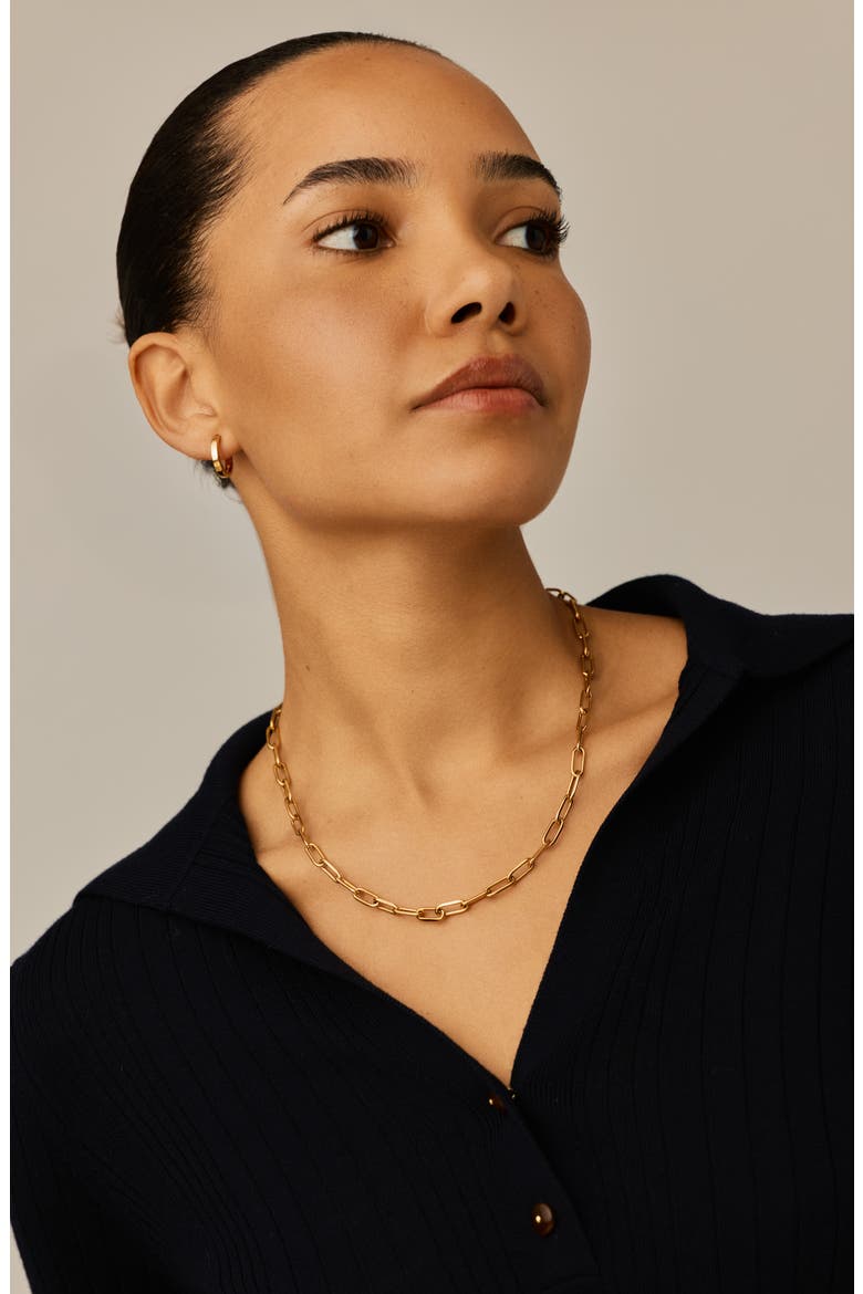 Classic Paperclip Chain Necklace, Alternate, color, GOLD