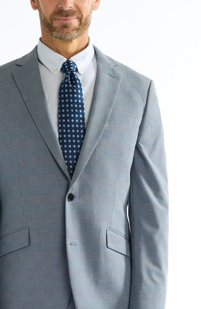 SAVILE ROW CO Hoxton Blue Plaid Stretch Suit, Alternate, color, Blue