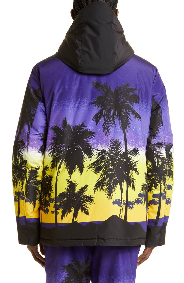 Palm Angels Palm Sunset Track Hooded Ski Jacket, Alternate, color, 