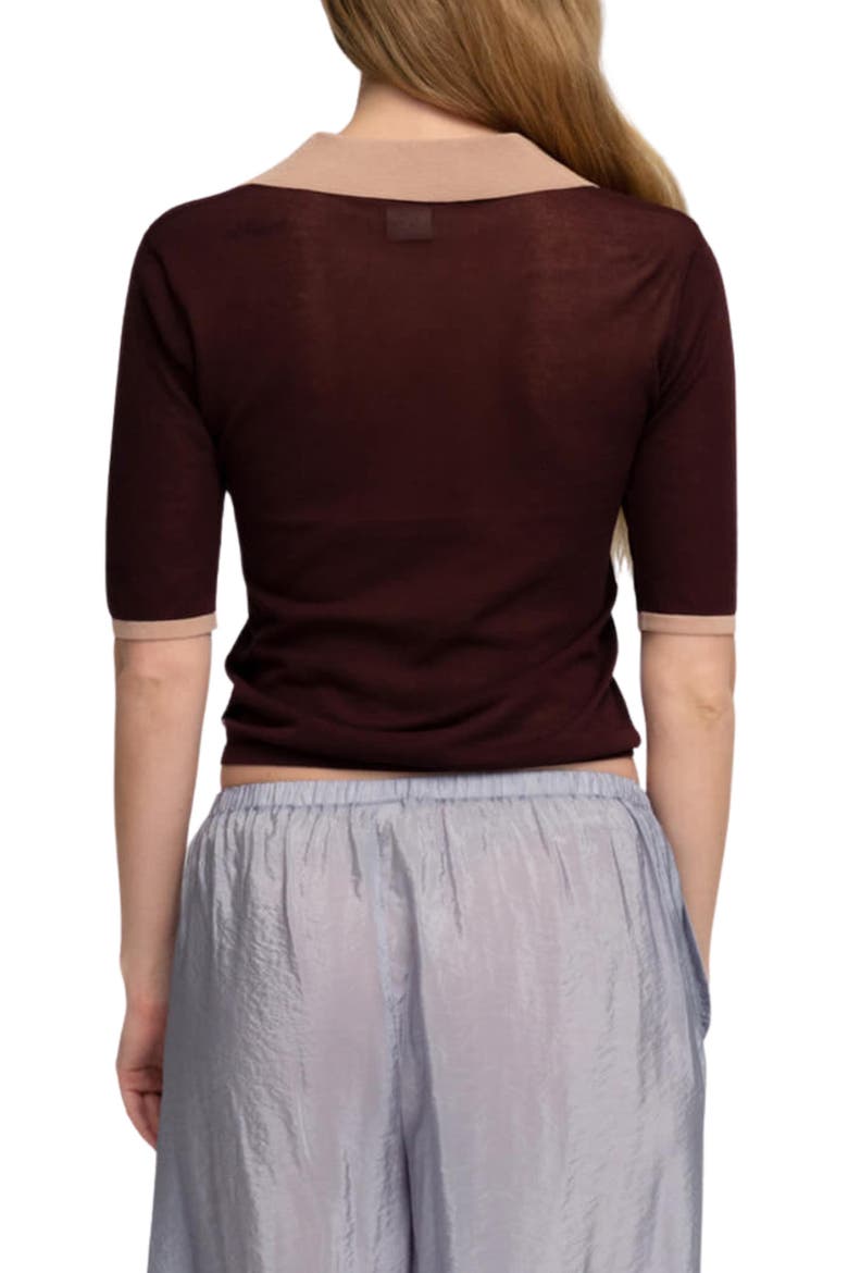 Serin Knit Top, Alternate, color, DEEP RED AND DUSTY PINK