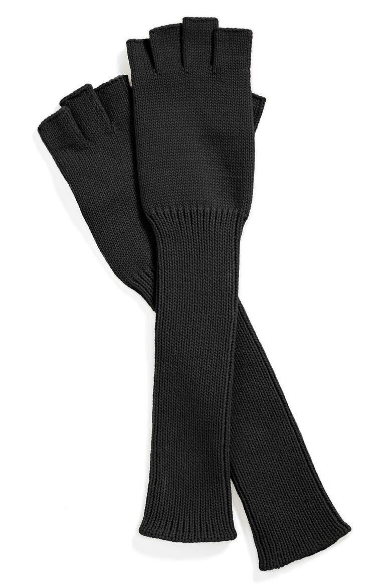 Fingerless Gloves, Alternate, color, BLACK