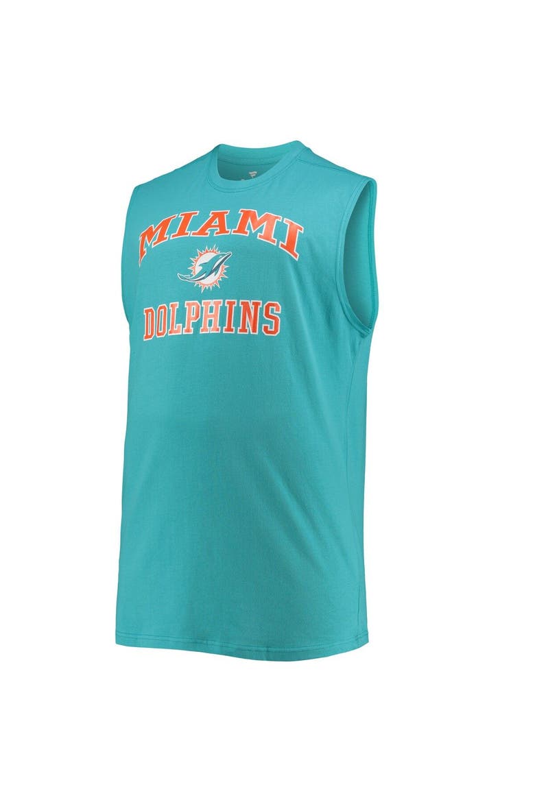 Men's Aqua Miami Dolphins Big & Tall Muscle Tank Top, Alternate, color, Aqua