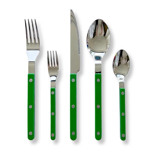 French Retro Flatware Set, Stainless Steel Rivet Cutlery Silverware