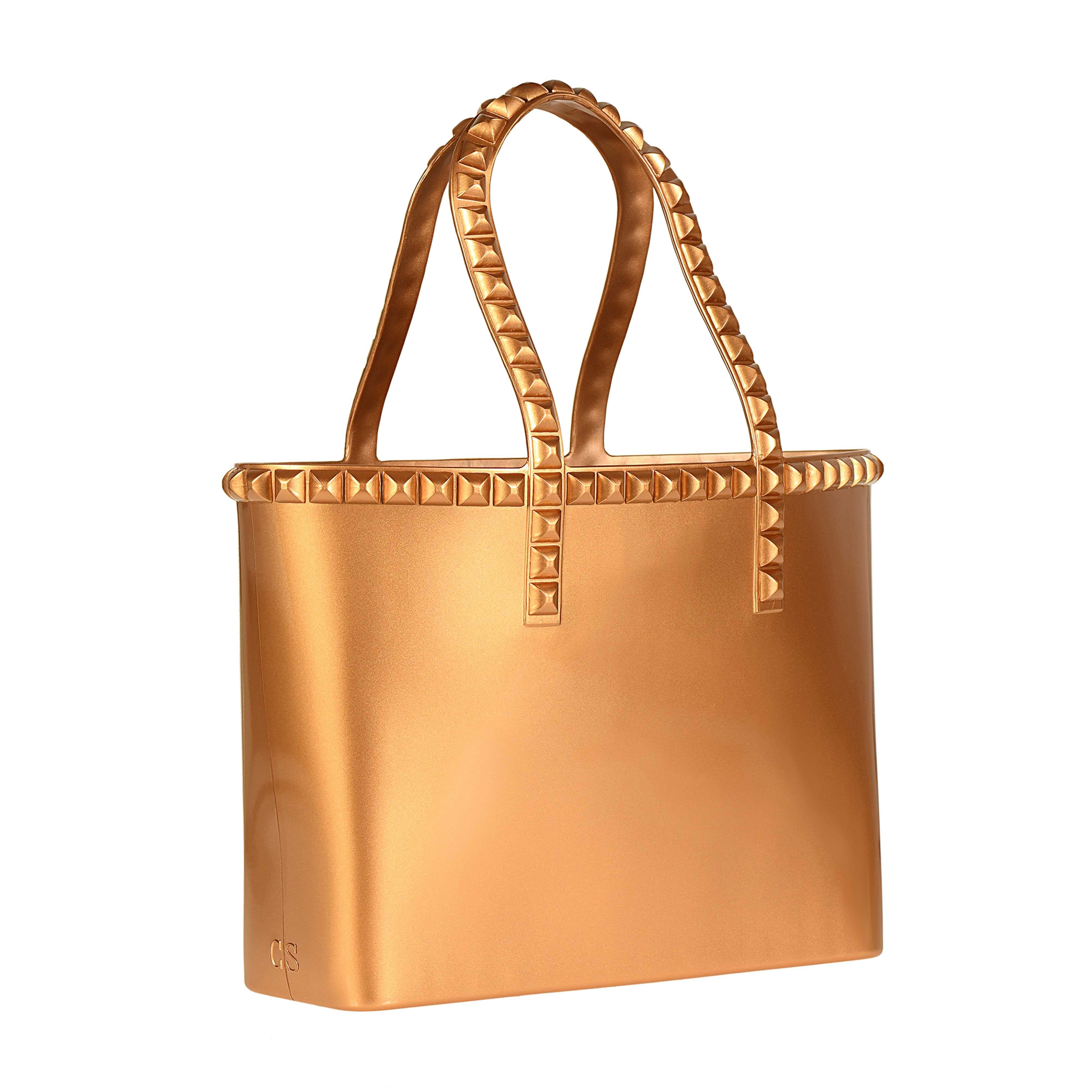 CARMEN SOL Seba Mid Tote Jumbo Studs, Main, color, Rose Gold
