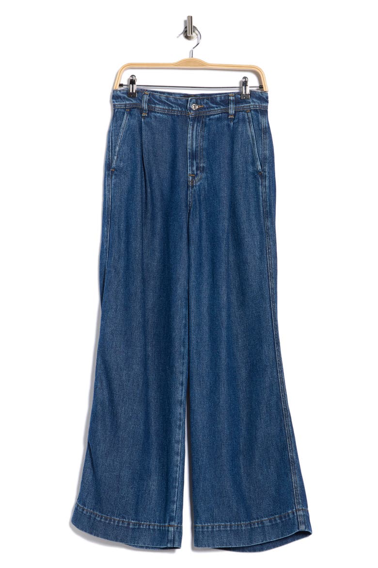 Denim Lustre Pleated High Waist Trouser Jeans, Alternate, color, CENTREVILLE