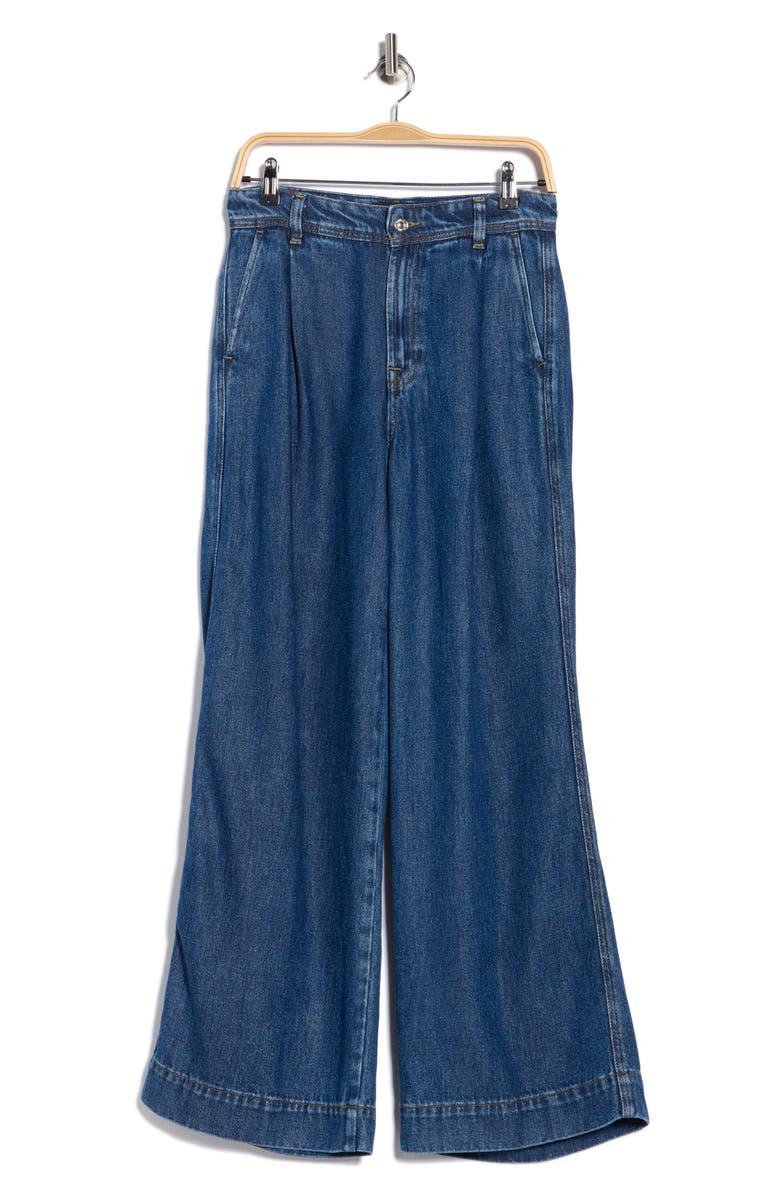 7 For All Mankind Denim Lustre Pleated High Waist Trouser Jeans, Alternate, color, Centreville