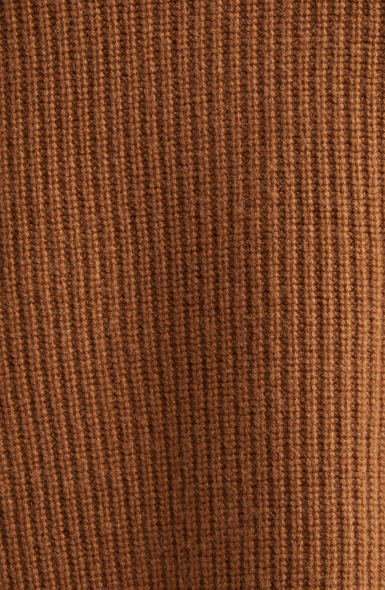 Max Mara Nadar Merino Wool & Cashmere Half Zip Sweater, Alternate, color, Tobacco