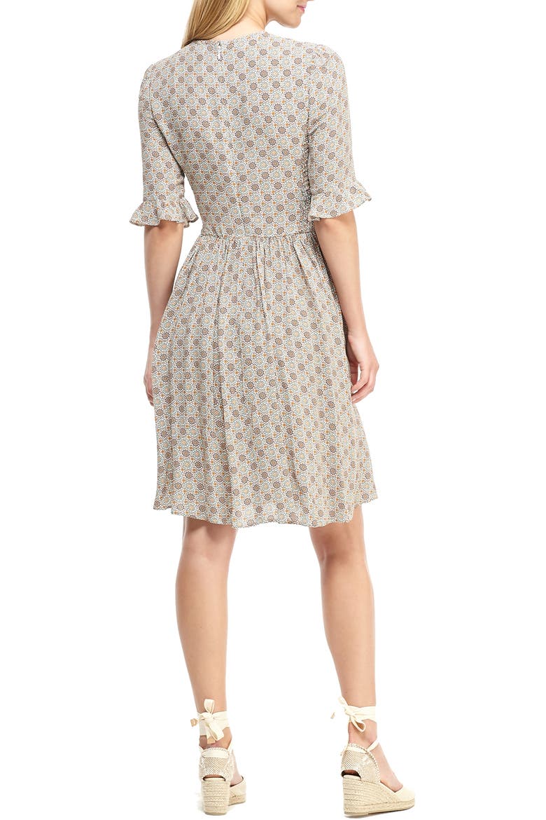 Piper Smocked Bodice Fit & Flare Dress, Alternate, color, GREEN MULTI