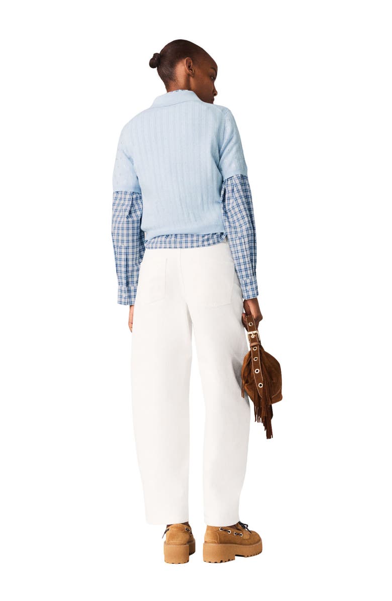 maje Cropped sweater with rhinestones, Alternate, color, Blue Sky