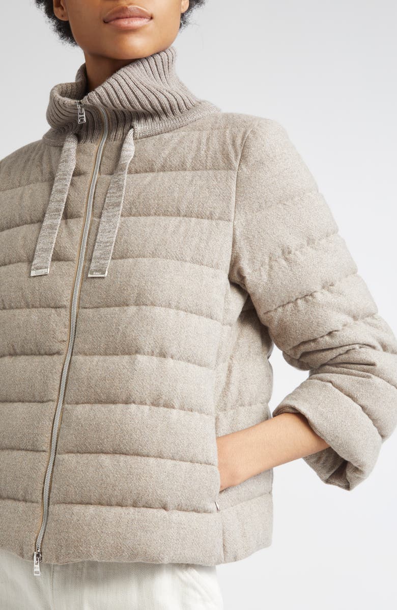 Herno Metallic Cashmere & Wool Down Jacket, Alternate, color, Champagne