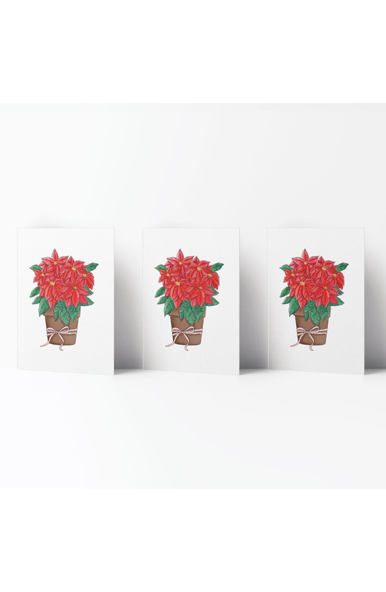 Ramus & Co Poinsettia Winter/Holiday/Christmas Greeting Card Pack Sets, Main, color, Multi-Pack