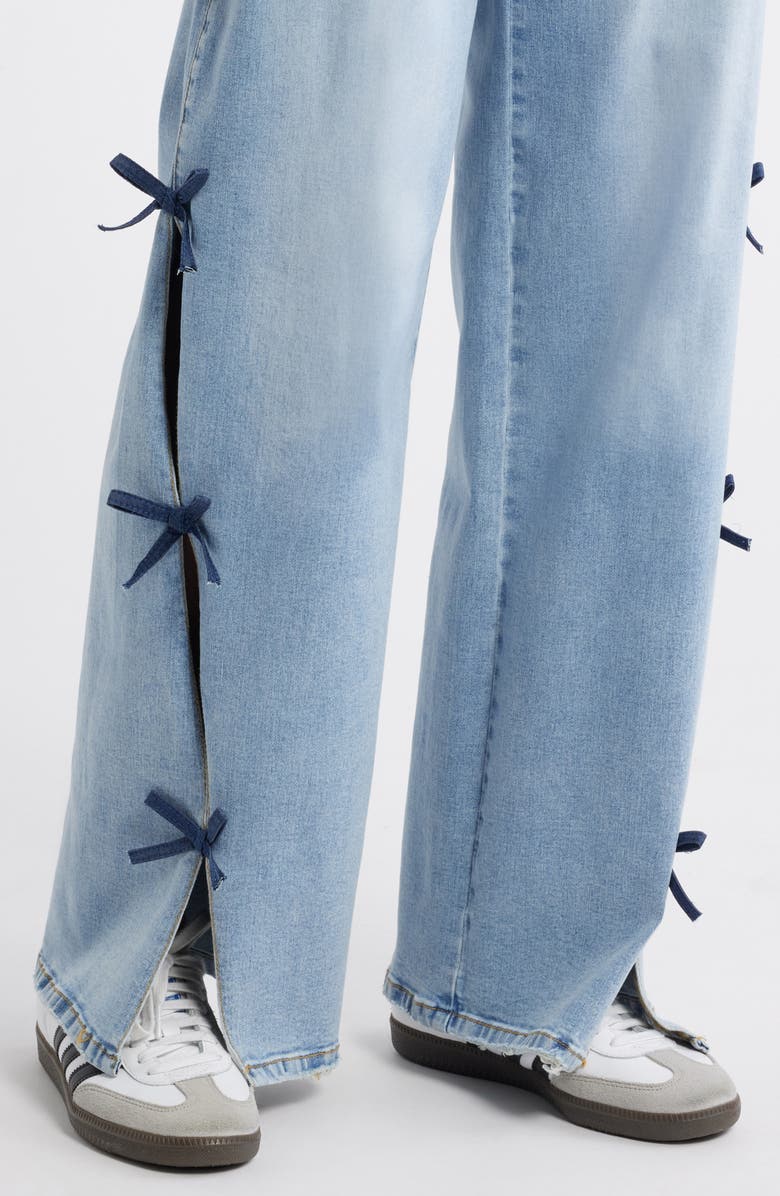 PTCL Low Rise Bow Side Slit Wide Leg Jeans, Alternate, color, 