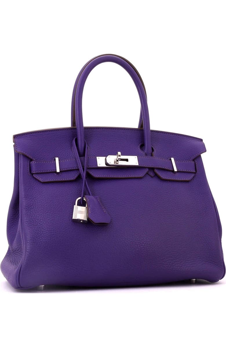 Pre-Owned Hermes Birkin Handbag Purple Clemence with Palladium Hardware 30, Alternate, color, Iris