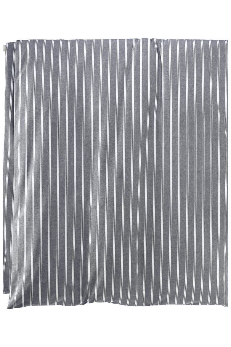 Oxford Yarn Dyed Cotton Reversible Duvet Cover, Alternate, color, Black Slate/Graphite Stripe
