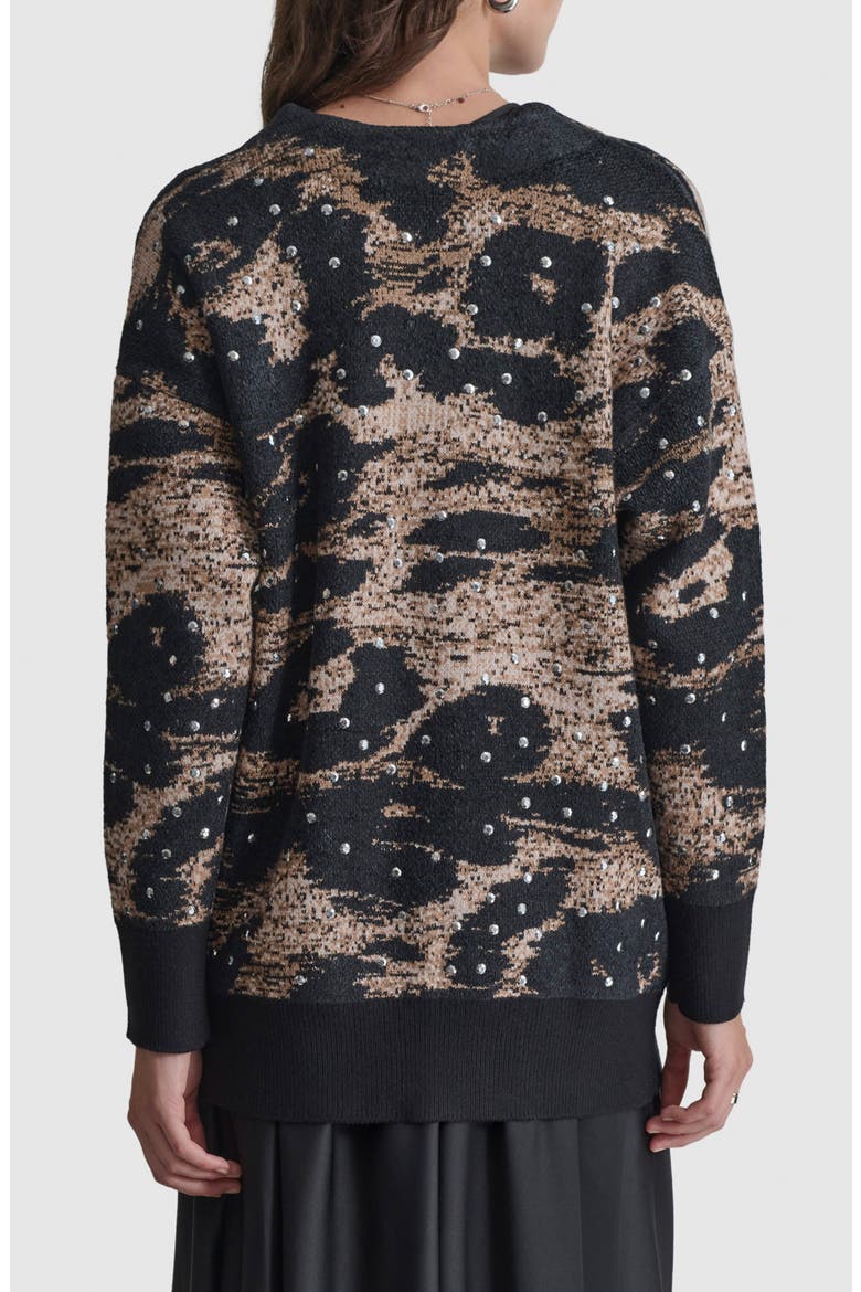 Oversize Studded Sweater, Alternate, color, BLACK/ TRUFFLE
