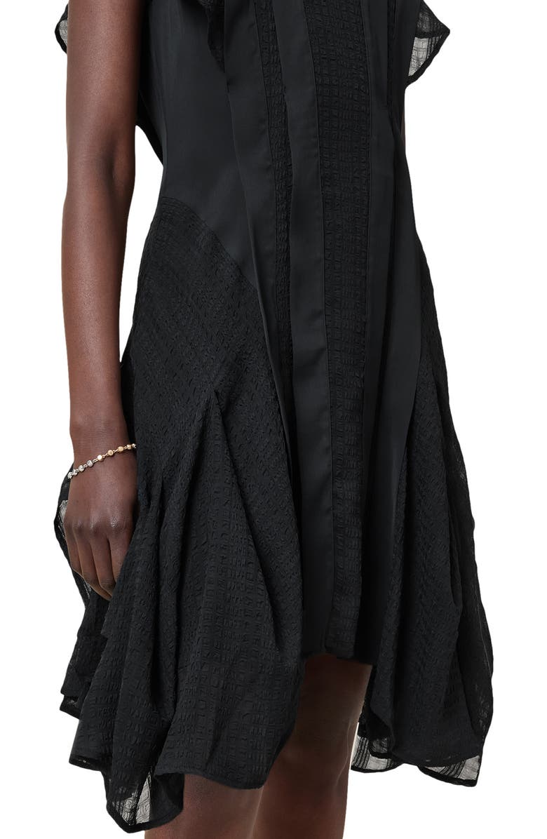 AllSaints Fleur Texture Dress, Alternate, color, Black