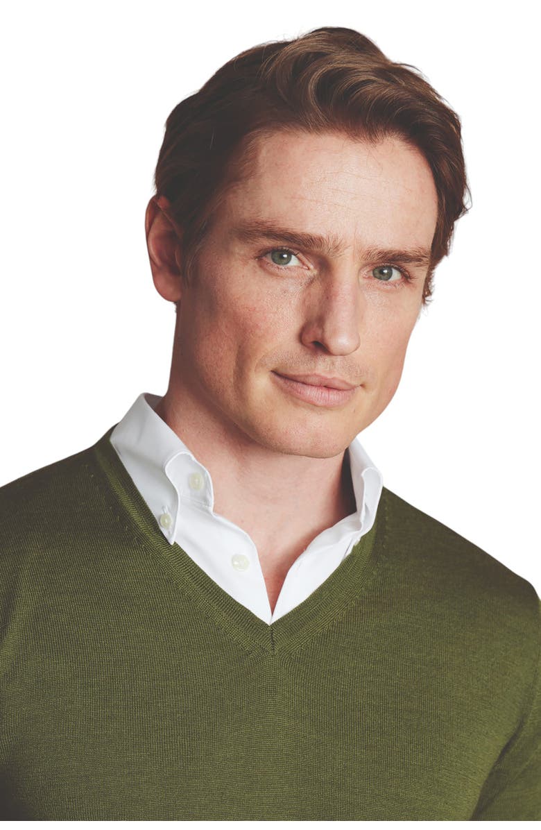 Charles Tyrwhitt Pure Merino V Neck Sweater, Alternate, color, 