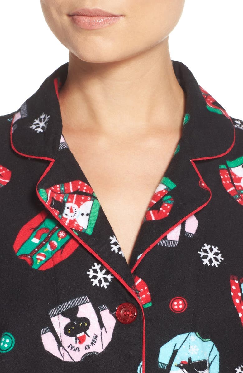 PJ Salvage Print Flannel Pajamas, Alternate, color,