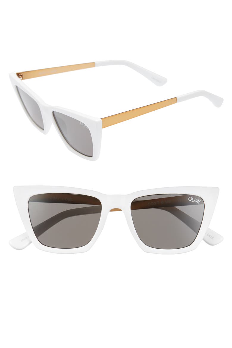 Don't At Me 48mm Cat Eye Sunglasses, Main, color, WHITE/ SMOKE