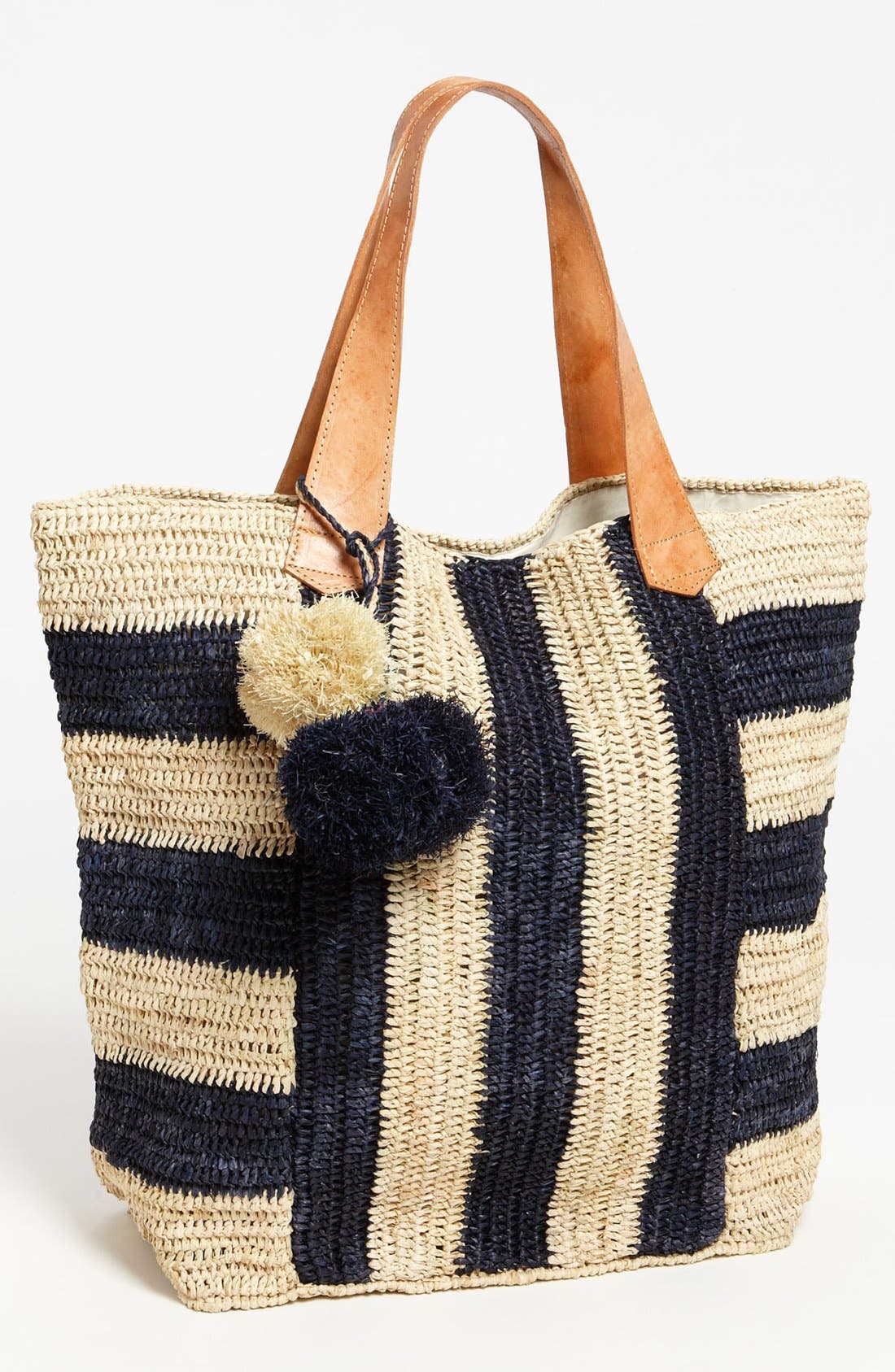 'Havana' Stripe Tote, Extra Large, Main, color, NAVY