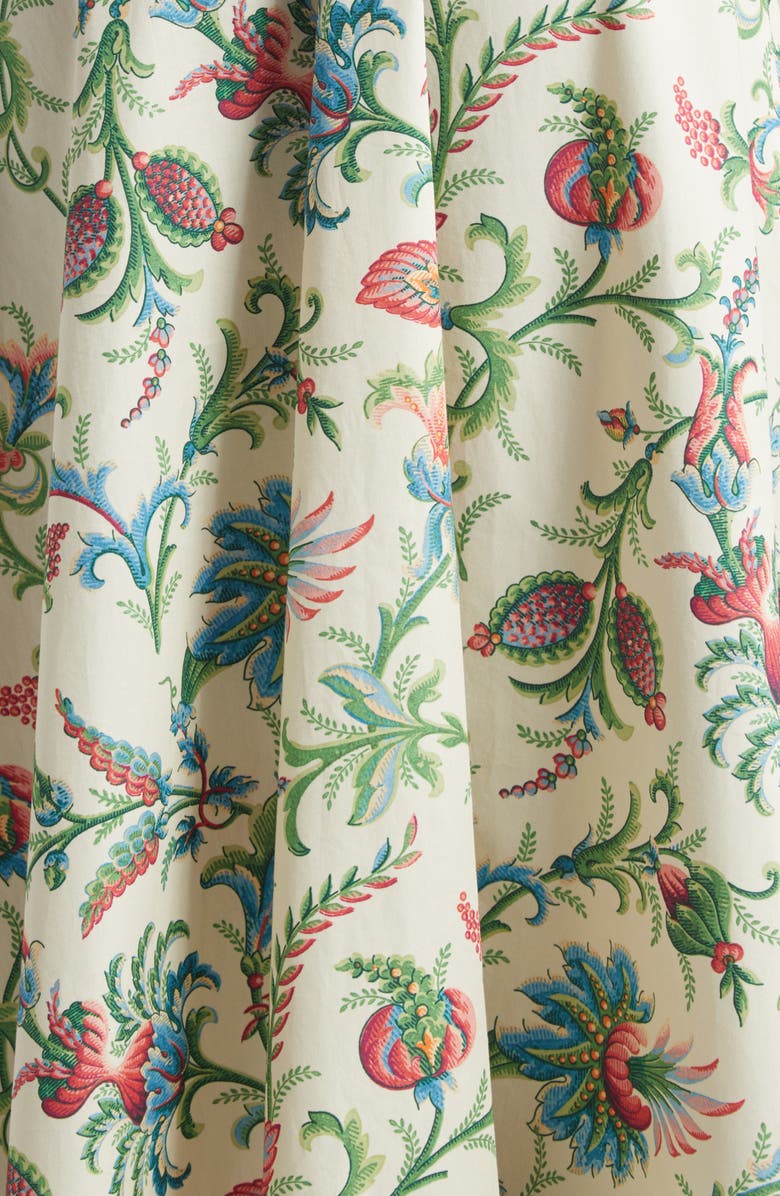 Etro Floral Sleeveless Cotton Midi Dress, Alternate, color, Print On White Base