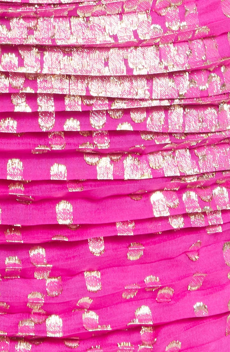 Ramy Brook Talia Metallic Silk Blend Strapless Cocktail Dress, Alternate, color, 