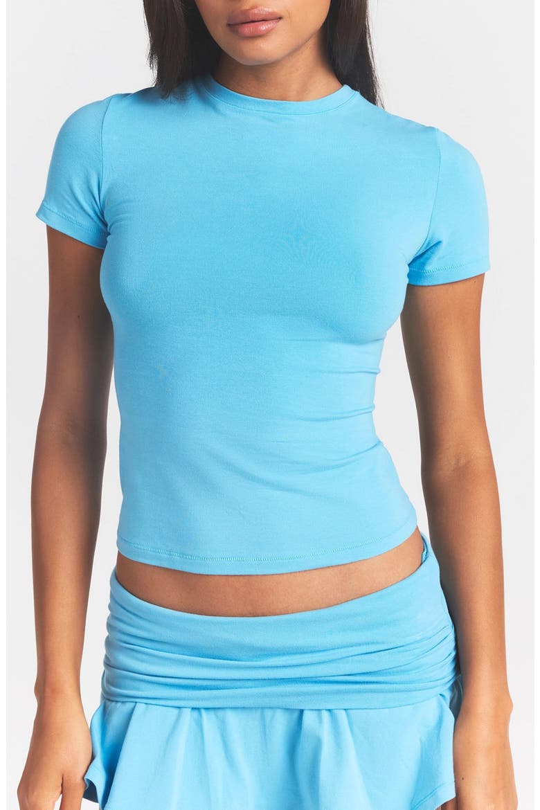 Stretch Cotton Jersey T-Shirt, Main, color, WATER