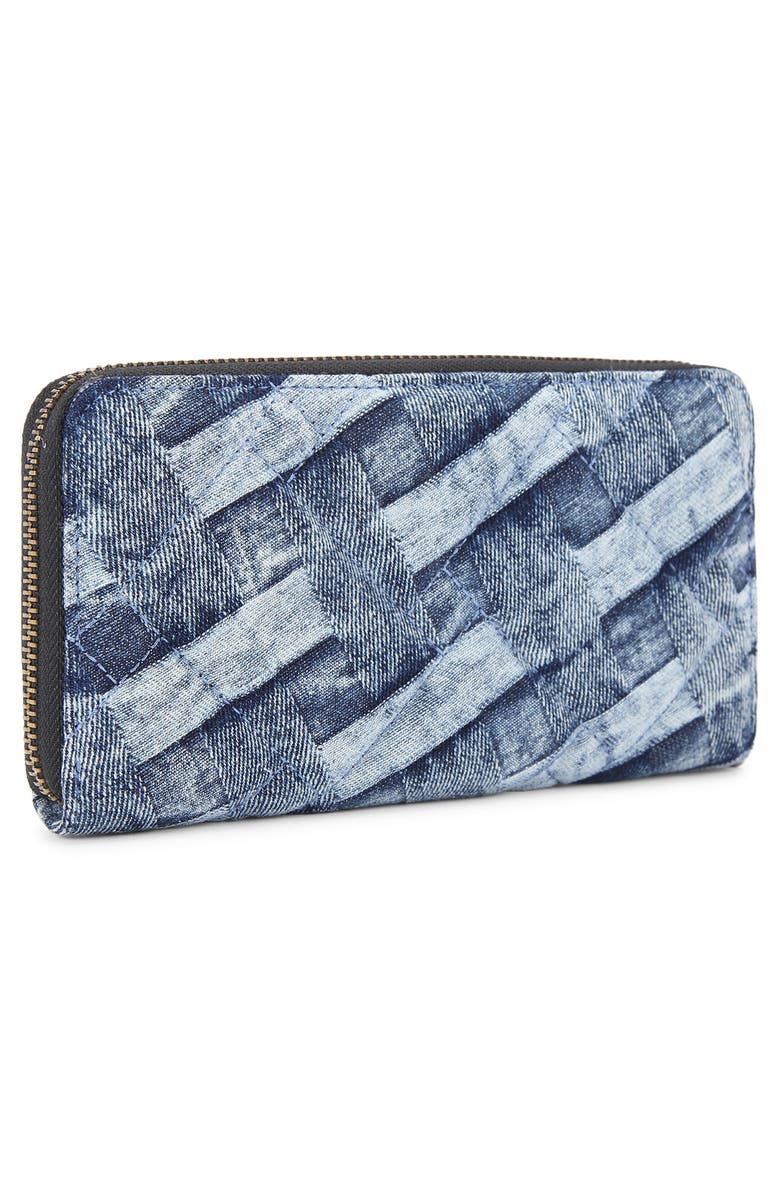 Kurt Geiger London Kensington Denim Zip Around Wallet, Alternate, color,