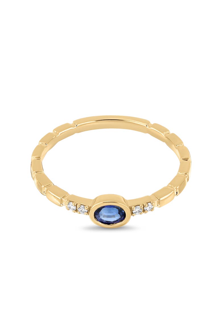 18K Gold El Mar Gemstone and Natural Diamond Stackable Ring, Alternate, color, 18K YG/ DIAMOND/ SAPPHIRE