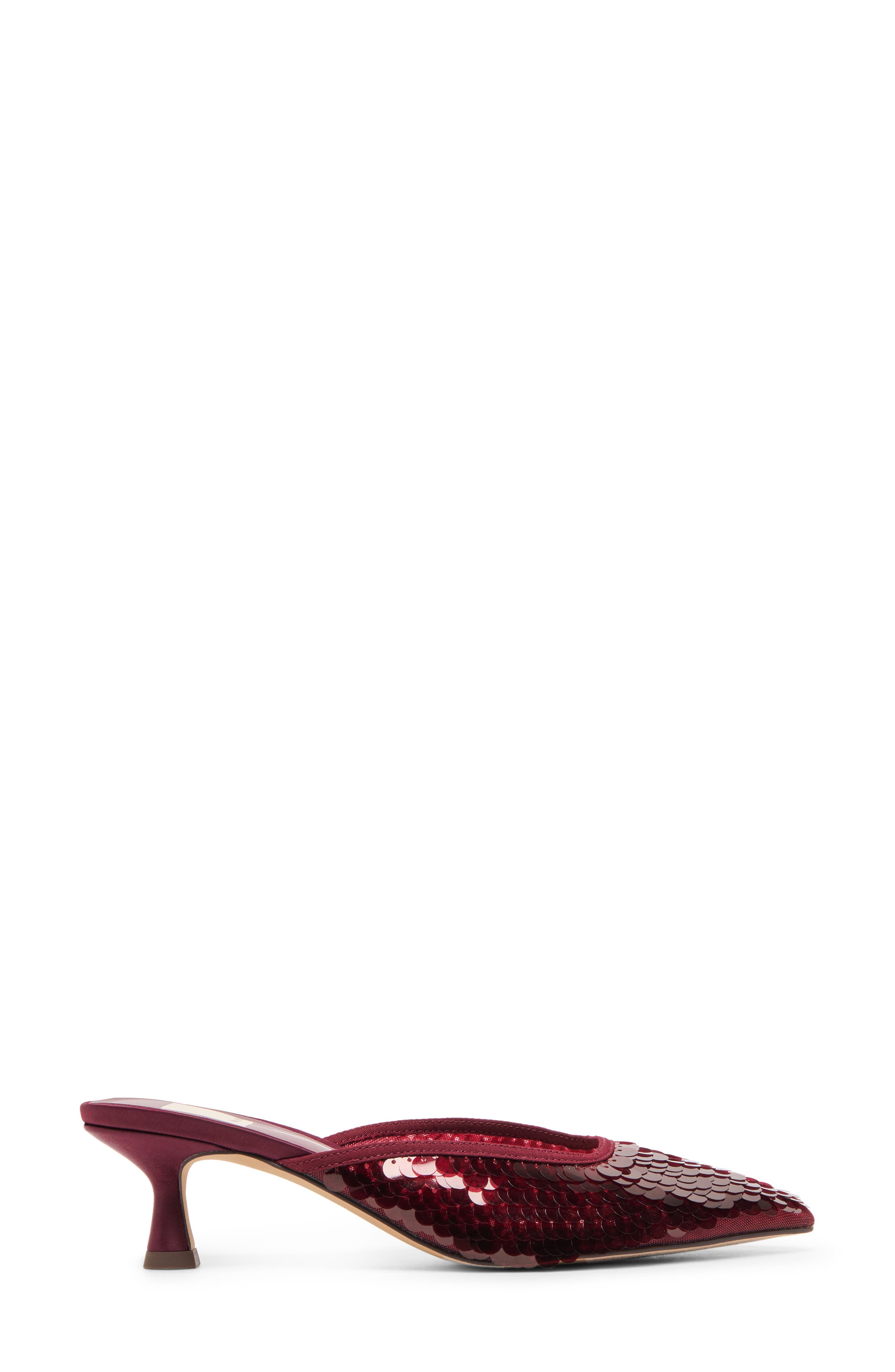 Dolce Vita Cleo Shimmer Kitten Heel Mule, Alternate, color, Cranberry Sequin