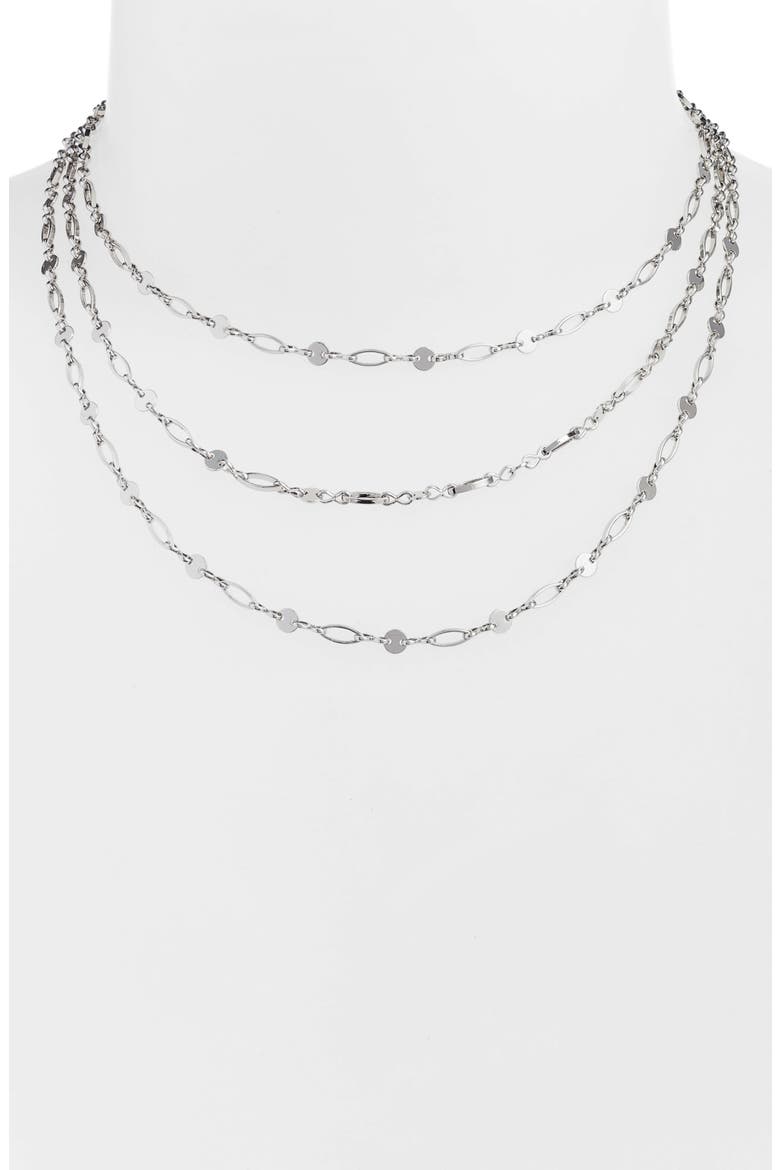 Aphrodite Layered Necklace, Main, color, SILVER