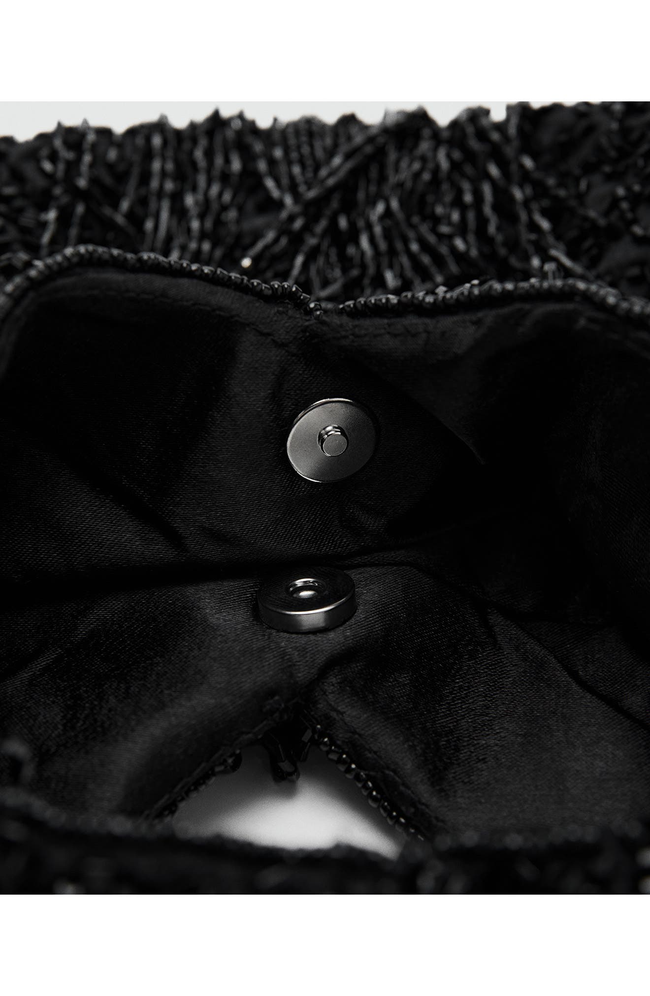 MANGO Fringed Handbag, Alternate, color, Black