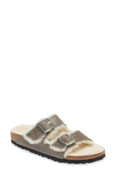 Arizona Genuine Shearling Lined Slide Sandal (Women)