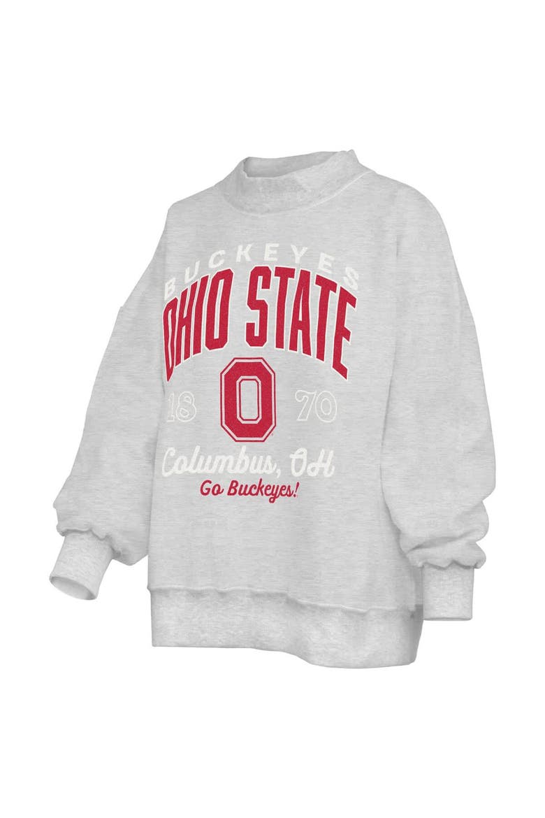 Women's Pressbox  Heather Gray Ohio State Buckeyes Reversible Sweatshirt, Alternate, color, Heather Gray
