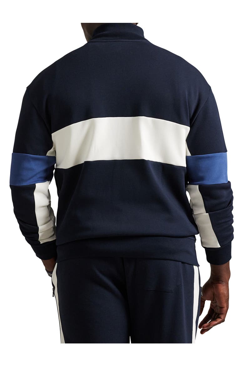 Big & Tall Double-Knit Mesh Mockneck Sweater, Alternate, color, AVIATOR NAVY