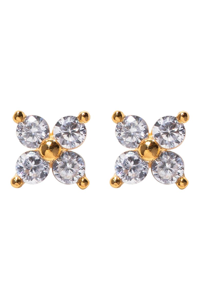 Teeny Tiny Cubic Zirconia Cluster Stud Earrings, Main, color, GOLD