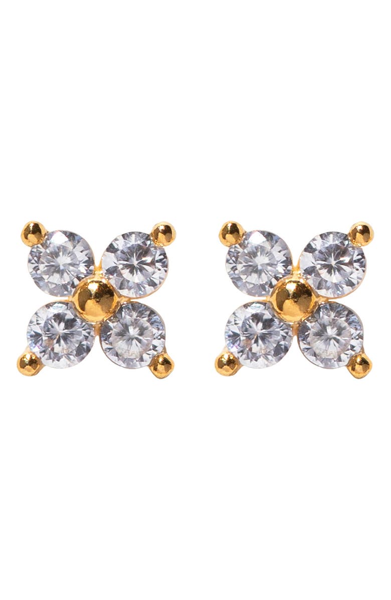 Girls Crew Teeny Tiny Cubic Zirconia Cluster Stud Earrings, Main, color, Gold