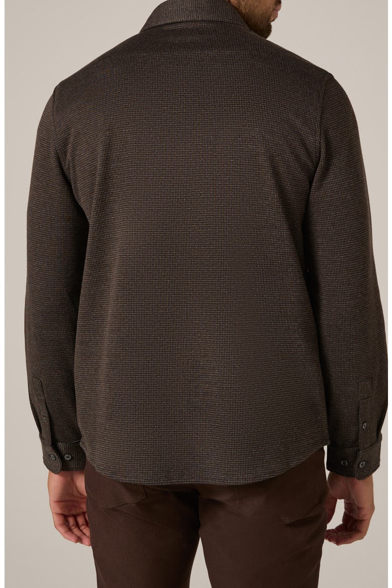 Generation Houndstooth Knit Button-Up Shirt, Alternate, color, BROWN
