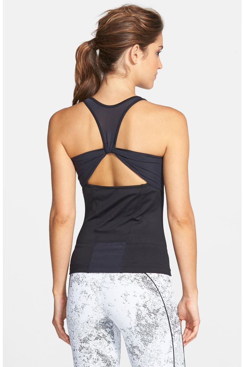 'Capacity' Racerback Tank, Main, color, BLACK/ BLACK MESH