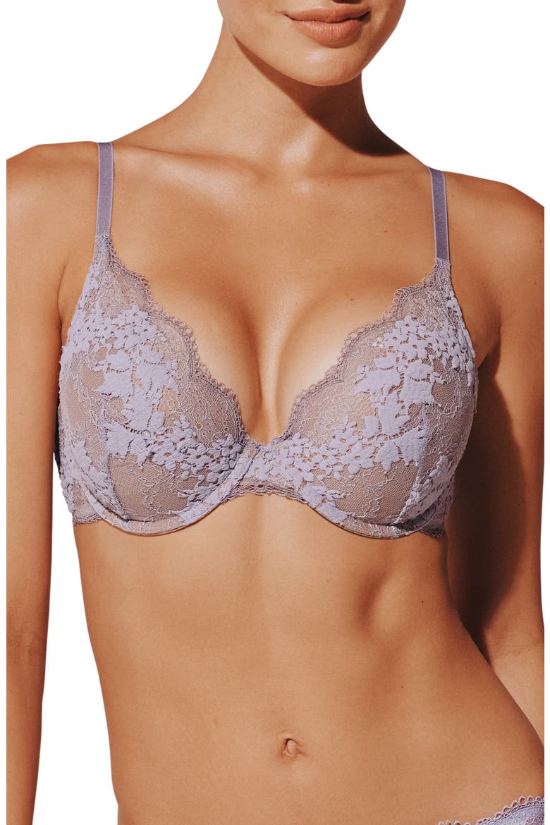 All Day Lace Push-Up Underwire Bra, Main, color, DREAMY LILAC