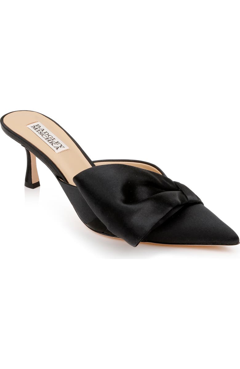 Badgley Mischka Collection Alaya Pointed Toe Mule, Main, color, Black Satin