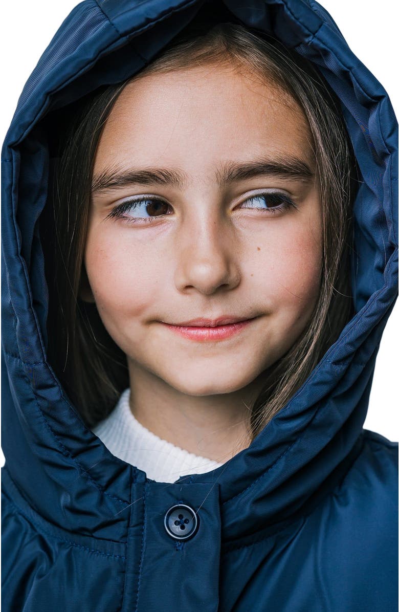 Hope & Henry Girls' Hooded Puffer Vest, Kids, Alternate, color, Navy